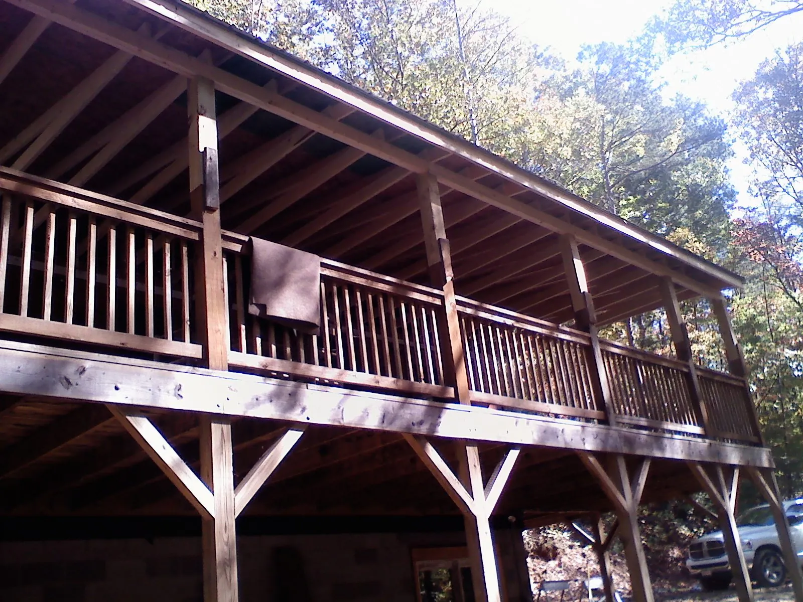Timber framing under a new elevated porch and deck — Roof Leak Repair in Punxsutawney by Roofing Brothers
